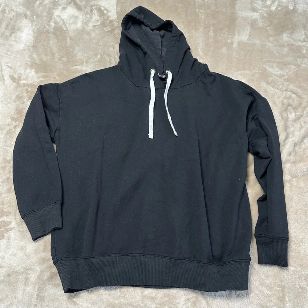 Buffalo David Bitton Black White Hooded Hoodie Sweatshirt Size Large